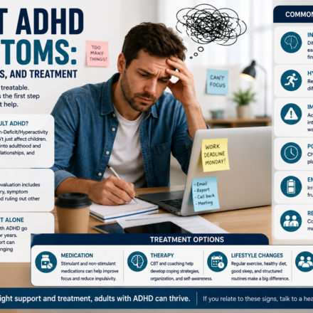 Adult ADHD Symptoms: Signs, Diagnosis, and Treatment
